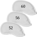 All Teed Up Premium Magnetic Leather Iron and Wedge Golf Club Head Covers | Set of 10 | Fits Most Clubs | Embroidered Club Label on Both Sides of Club Head Cover