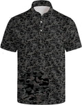 Golf Polo Shirts for Men Funny Print Short Sleeve Golf Shirts Performance Golf Polos