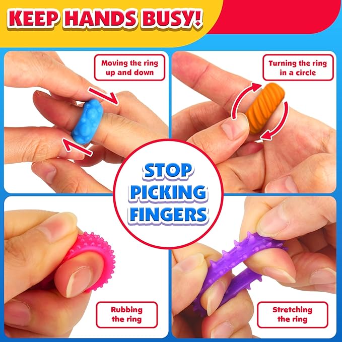 Sensory Toys Fidget Rings for Kids 36Pack: Anxiety Rings for Stress - Image 4