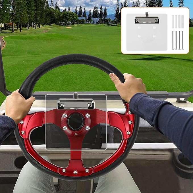 Golf Cart Scorecard with Pencil Holder Suitable for Almost All EZGO/Club Car/Yamaha Golf Carts Models with 5 or 6 Hole Golf Cart Steering Wheels