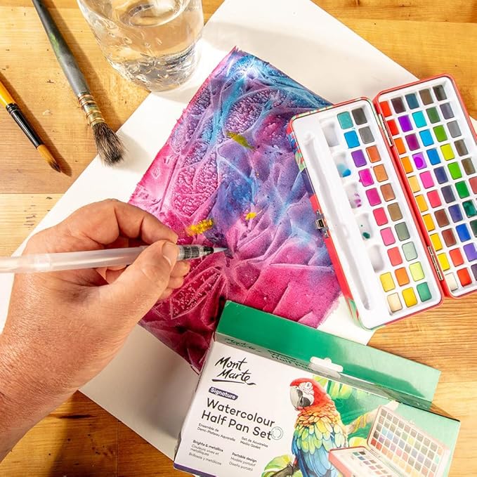 Mont Marte Watercolor Set Full Pan Signature 73pcs, Including 50 Bright and 22 - Image 5