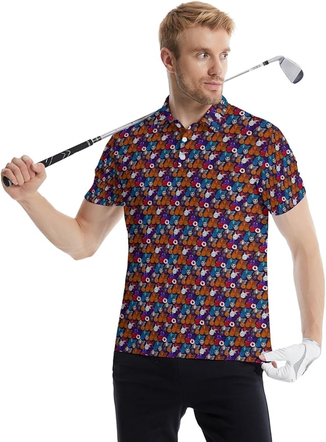 Mens Golf Shirts Golf Polo Shirts for Men Short Sleeve Polo Shirts Golf Gifts