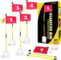 2 or 4 Set 3Ft Golf Flagstick Mini Putting Green Pin Flag for Yard, with Hole Cup Set, Double-Side Numbered Golf Flags for Portable Practice