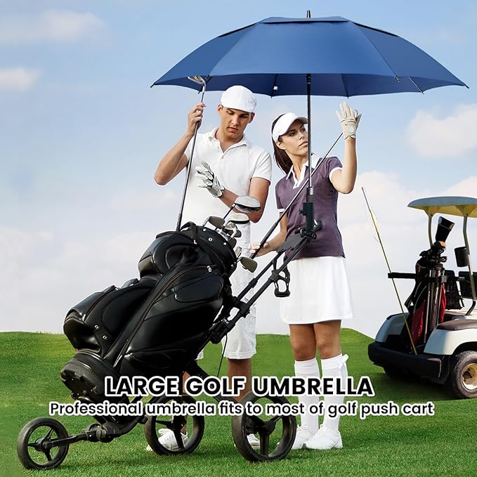 ZOMAKE Golf Umbrella Windproof, Extra Large Oversized Heavy Duty Double Canopy for Rain, Sports Games & Push Cart(51/54/62/68/72Inch)