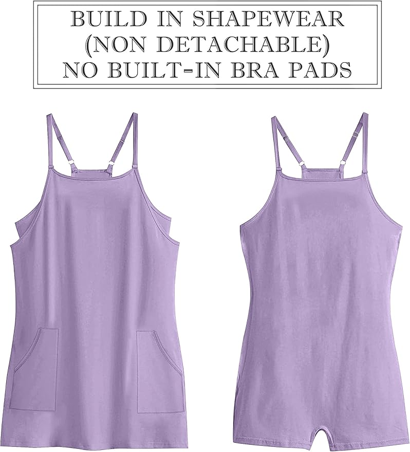 ANRABESS Women Summer Dress 2026 Beach Vacation Outfits Tennis Athletic Workout Romper Dress Built in Shorts Travel Clothes