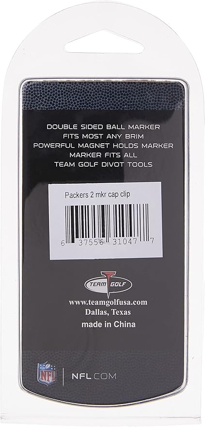 Team Golf NFL Golf Cap Clip with 2 Removable Double-Sided Enamel Magnetic Ball Markers, Attaches Easily to Hats