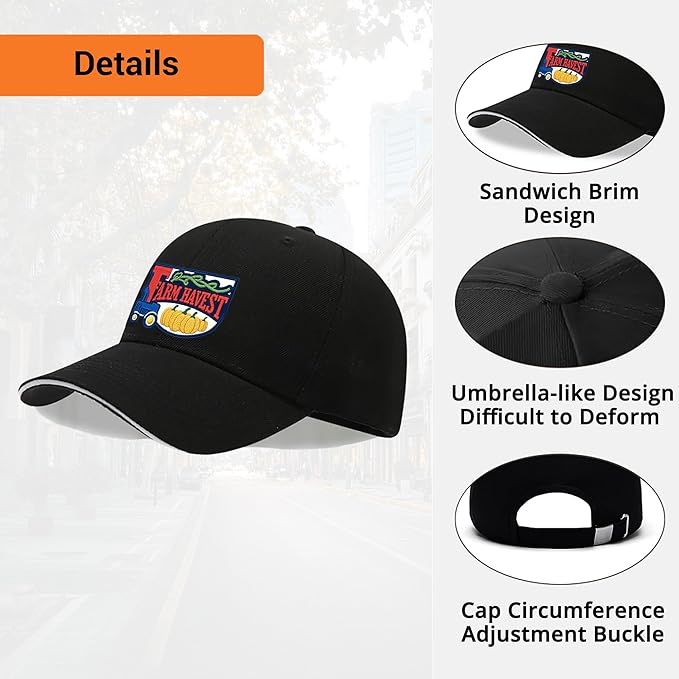 Embroidered Baseball Cap for Men Women, Breathable Cotton Adjustable Hat, Various Patterns for Casual Daily Outfits