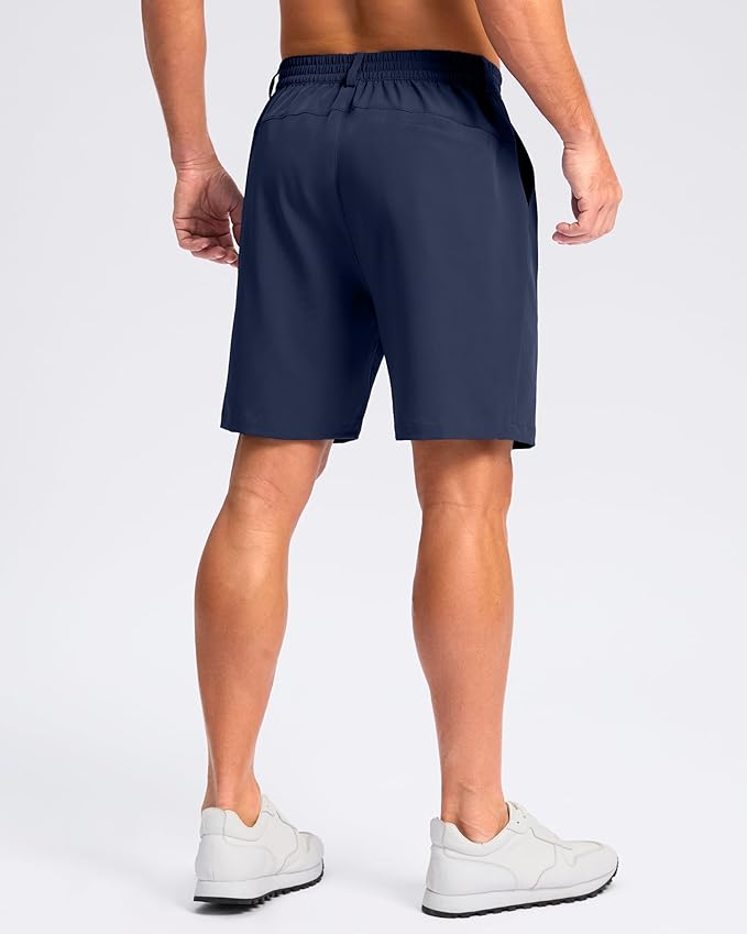Pudolla Men's Casual Shorts 7"/9"/5" Lightweight Golf Shorts with 3 Pockets Stretch Quick Dry Comfy Work Shorts