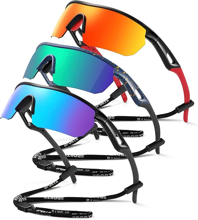 Kids Sunglasses Youth Baseball Sunglasses for Boys Girls 3-12 Polarized Softball Sports Goggles UV Protection