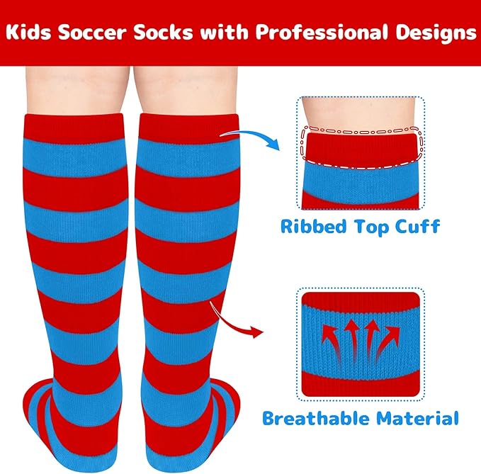 Olreco 1 Pack Toddler Kids Youth Soccer Socks Girls Boys Baseball Socks Youth Knee High Softball Football Accessories Cotton