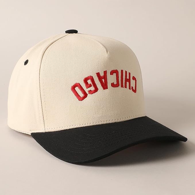 MIRMARU Two-Tone Vintage Canvas Trucker Hats for Men & Women, Adjustable Size Baseball Caps with Trendy Embroidered Design