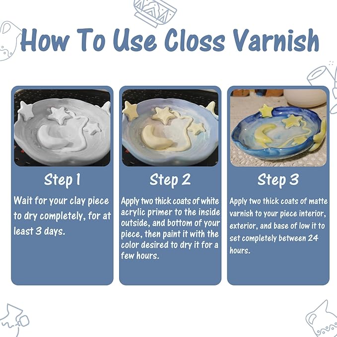 100ml Air Dry Clay Glaze, Clay Varnish - Image 3
