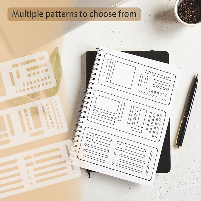 9 Pack Handmade Flexible Planner Stencils, Reusable Templates - Image 2