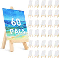 60 Pcs 5 Inch Mini Wood Display Easel, Small Wooden Easel Stand Art Craft by Unknown
