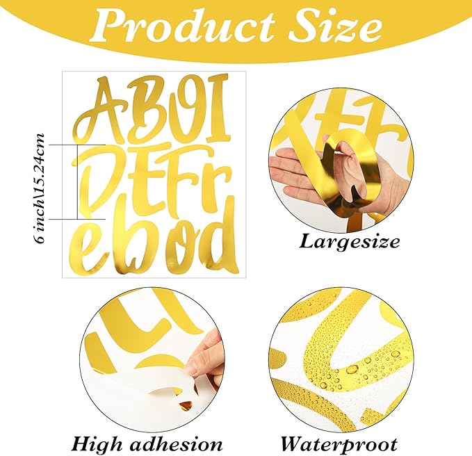 Outus 576 Pieces 8 Sheets Letters Stickers Self Adhesive Vinyl Letter Alphabet - Image 2