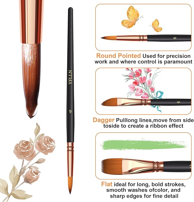 Paint Brush Set 6 Different Shapes - Image 4
