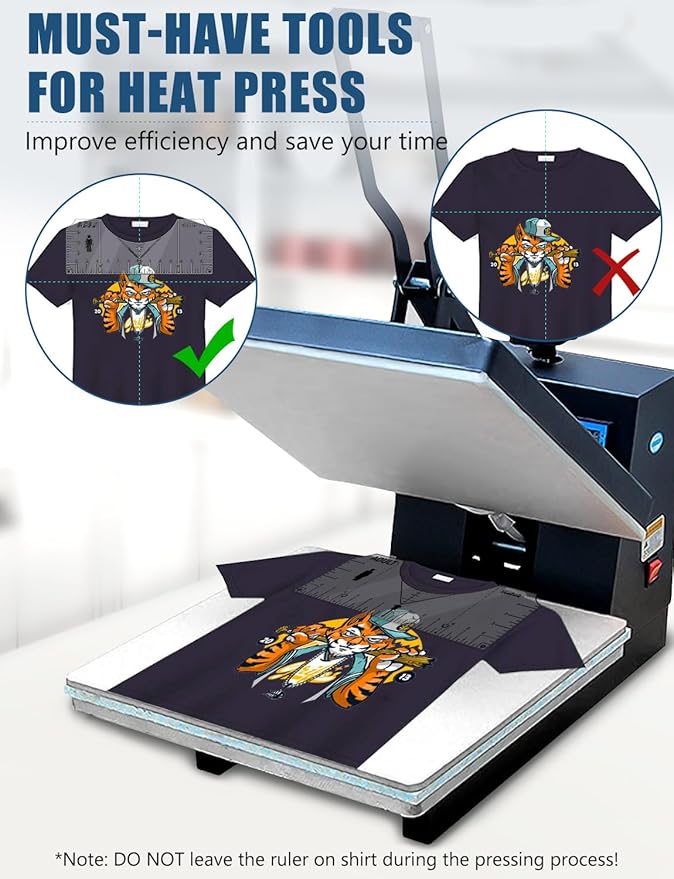 Vowlove T-Shirt Ruler Guide Alignment Tool to Center Designs, All Size Tshirt - Image 6