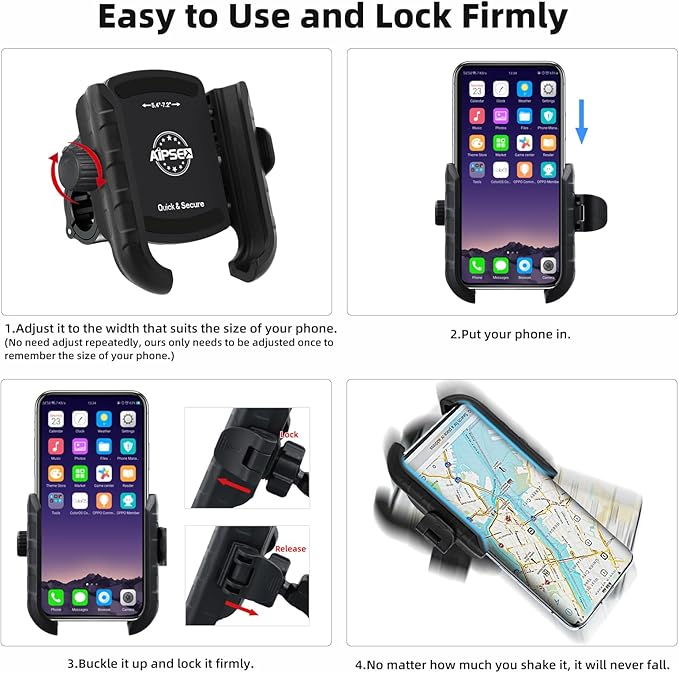 Golf Push Cart Phone Holder, Scooter Phone Mount, Stroller Phone Holder, Bike Phone Mount for All Phone Compatible with CaddyTek, Bag Boy, Clicgear, Sun Mountain, Baby Trend, Gaggle & More