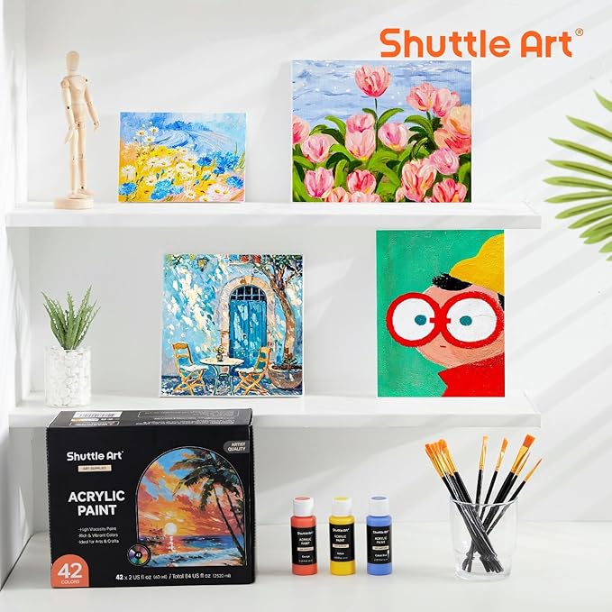 Shuttle Art Acrylic Paint, 42 Colors Acrylic Paint Set - Image 8