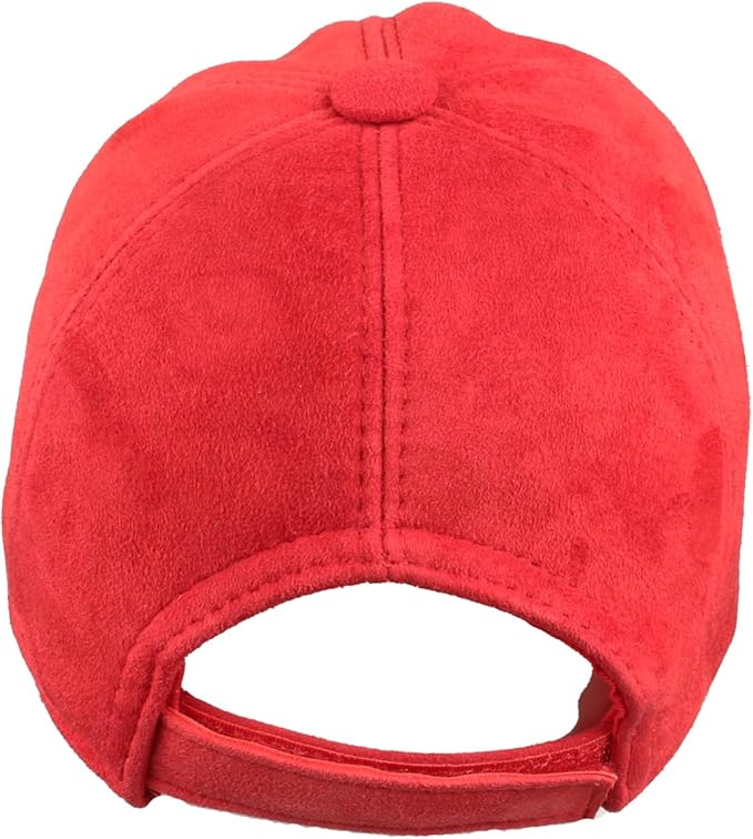 Suede Leather Baseball Cap – Unstructured 6 Panel Adjustable Strapback Hat for Men & Women