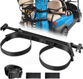 Universal Golf Cart Bag Holder Bracket Attachment for 2+2 Golf Cart Rear Seat with 1 Inch Square Tube, No Drilling Adjustable Golf Back Seat Bag Rack for EZGO Club Car Yamaha
