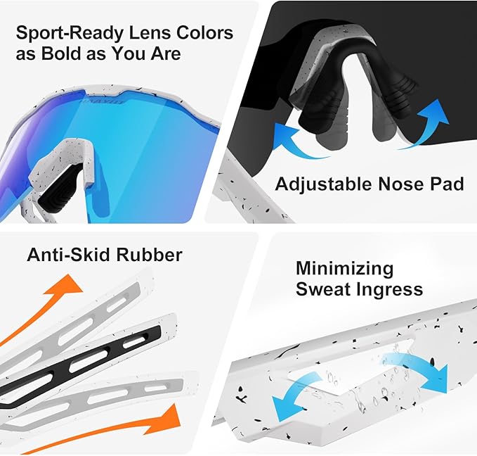 HAAYOT Polarized Sports Sunglasses for Men Women Youth Baseball Cycling Running Softball Biking Glasses 5 Lenses