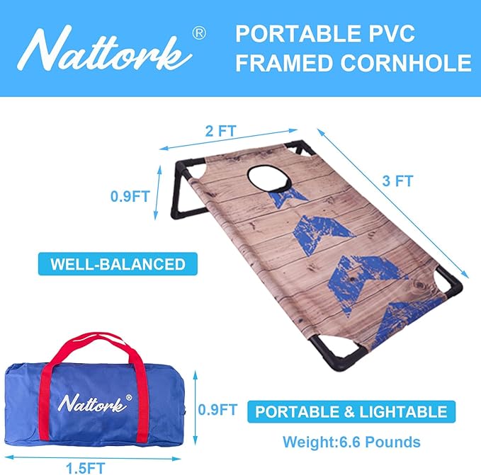 Portable Cornhole Set with 2 Collapsible Cornhole Boards, 8 Cornhole Bean Bags - Image 4