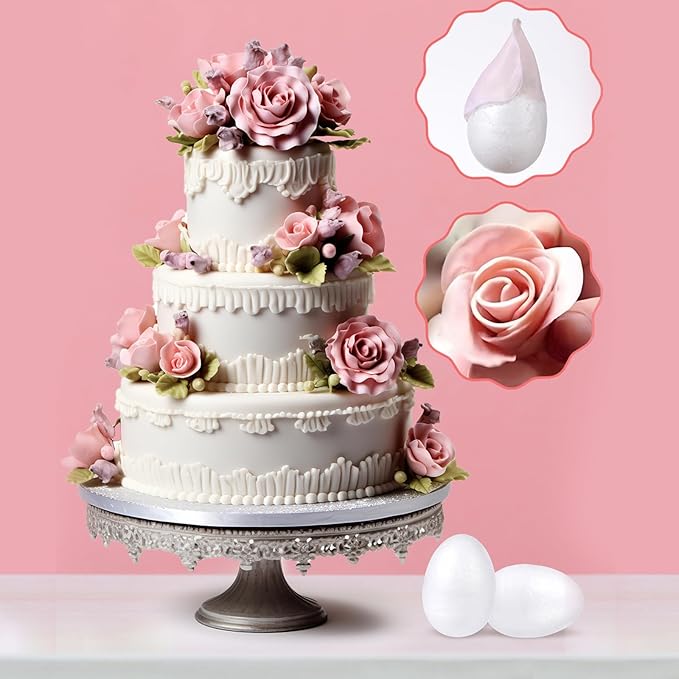 EORTA 80 Pieces Fondant Flower Forming Holders Oval Foam Flower Modeling - Image 6