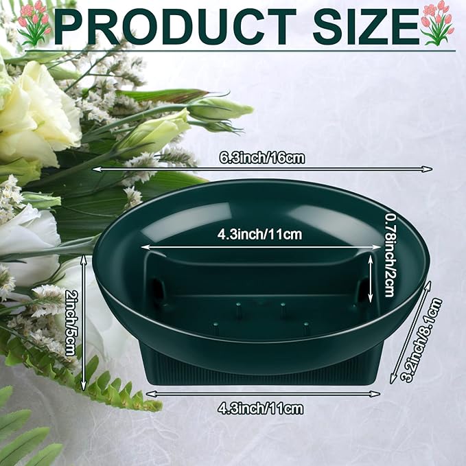 Karenhi 18 Pcs Floral Supplies Green Bowls - Image 2