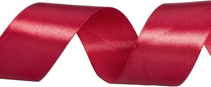 1 1/2 Inch Dark Red Solid Satin Ribbon, 50 Yards Craft Fabric Ribbon - Image 4