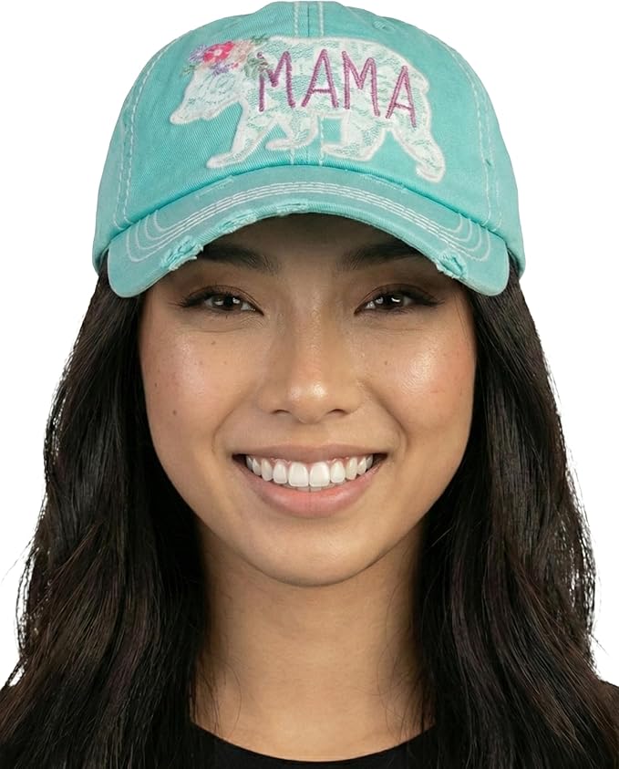Funky Junque Distressed Vintage Baseball Cap - Embroidered Patch Women's Hat - Holiday, Lifestyle & Patriotic Designs