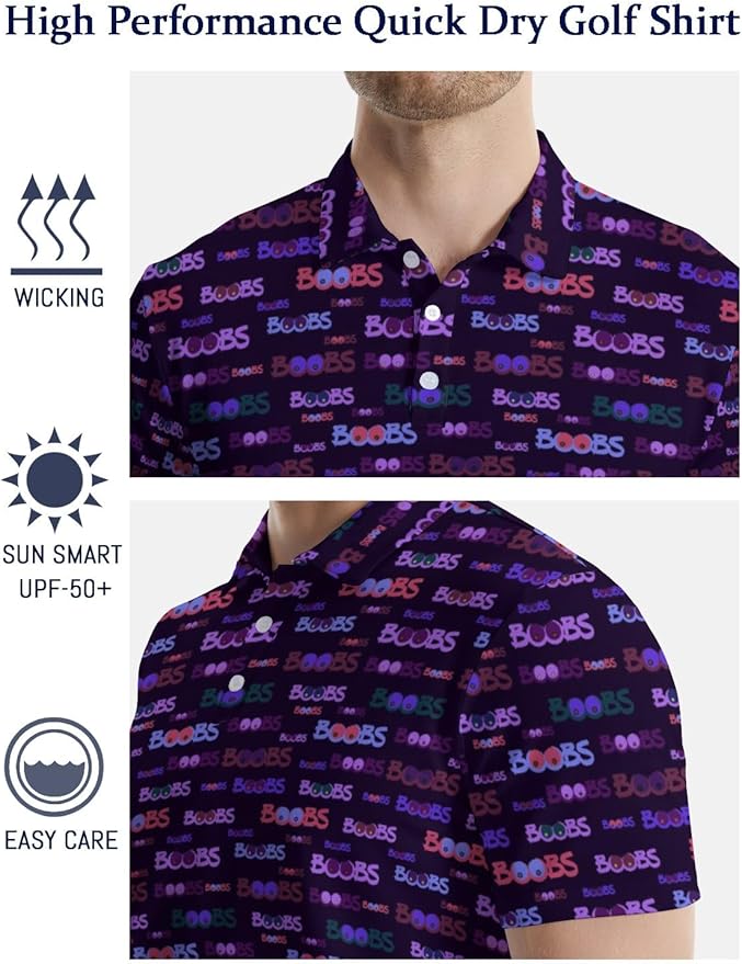 Mens Golf Shirts Golf Polo Shirts for Men Short Sleeve Polo Shirts Golf Gifts