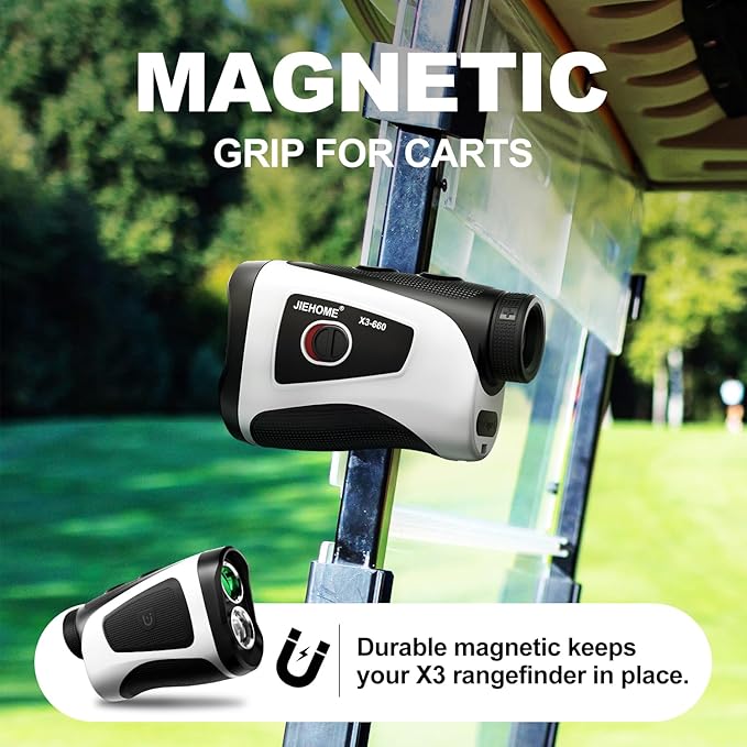Golf Rangefinder with Slope Magnetic, 7X Magnification, 5 Modes, Flag Pole Locking, Vibration, Range Finder Golf Tournament Legal, Rechargeable Golf Accessories Gift for Men