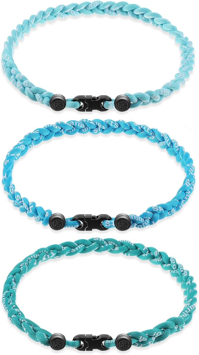 Junkin Baseball Necklaces Three Braided Rope Titanium Necklace for Fans Team Gifts Boys Men Player Softball Sports