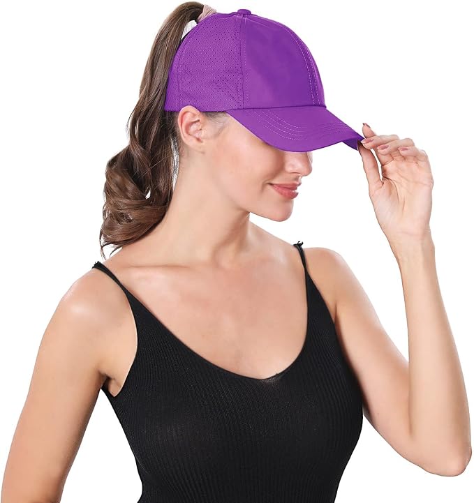 ZTL Women's High Ponytail Baseball Cap Performance Running Hat Quick Dry Mesh Sports Cap Unstructured Dad Trucker Hats