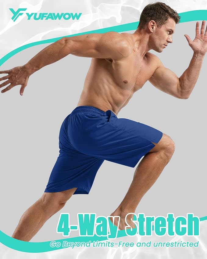 9 Inch Men Swim Trunks with Mesh Lining Quick Dry Breathable Pockets for Summer Beach Cruise Water Park Gym Running