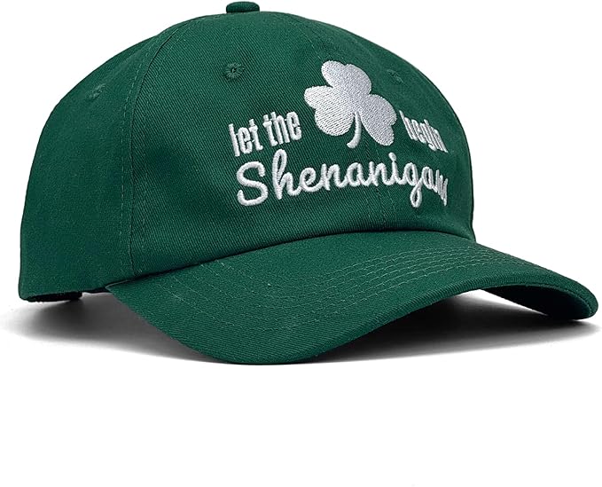St Patricks Day hat Green Baseball Cap Shamrock Embroidered for man Women Funny