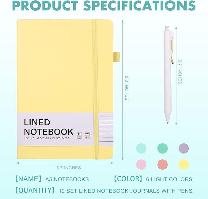 Aodaer 12 Set Lined Notebook Journals - Image 2