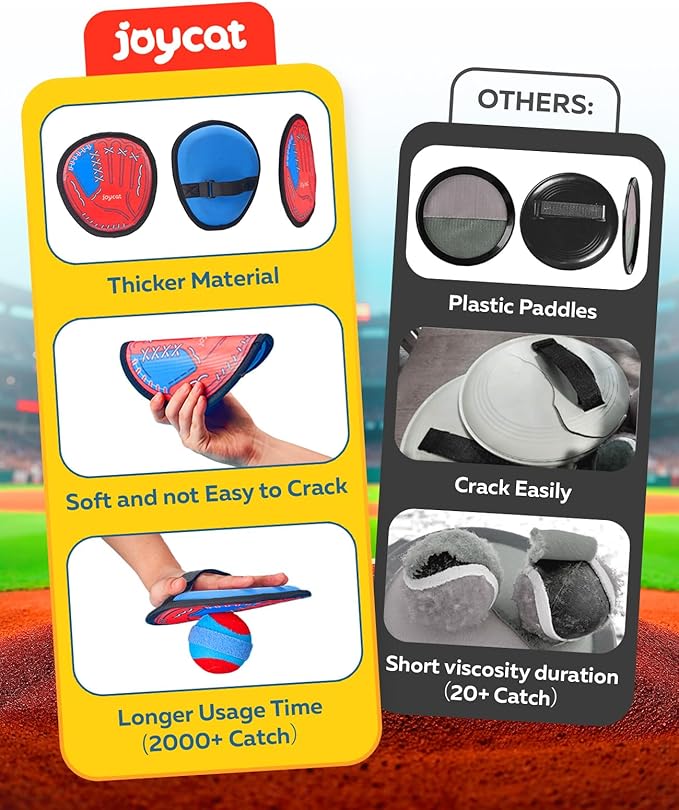 JoyCat Toss and Catch Ball Game Set, Toddler Baseball Glove, Beach Pool Yard - Image 4