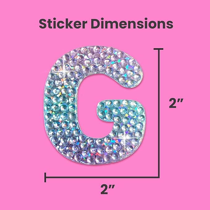 StickerBeans® Rhinestone Alphabet Letter Sticker G - Image 4