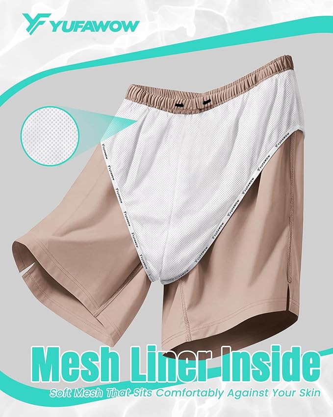 9 Inch Men Swim Trunks with Mesh Lining Quick Dry Breathable Pockets for Summer Beach Cruise Water Park Gym Running