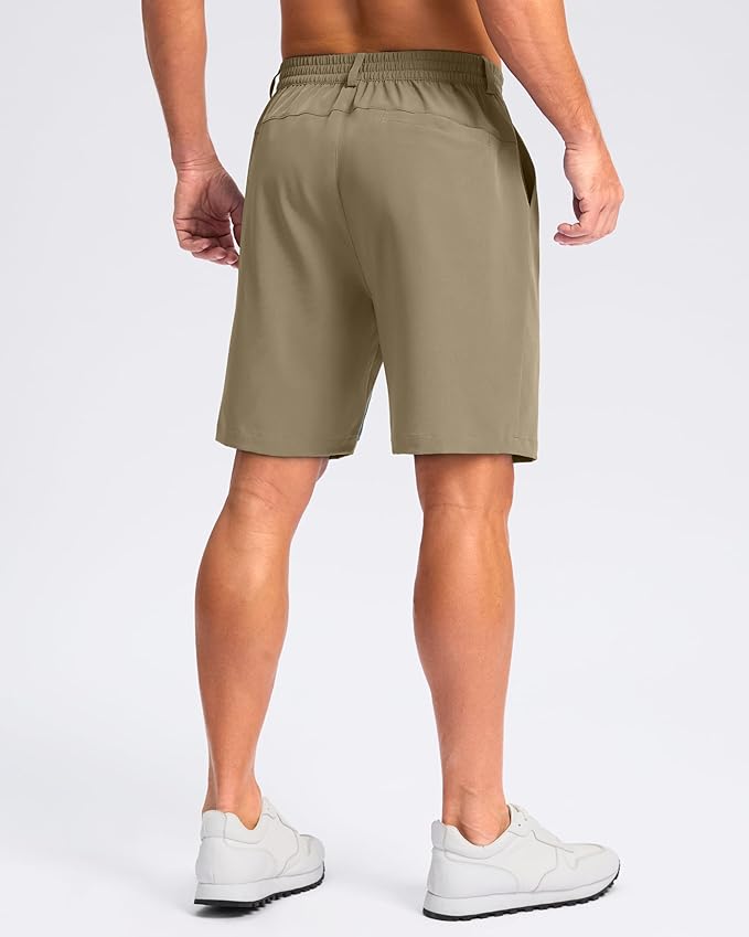 Pudolla Men's Casual Shorts 7"/9"/5" Lightweight Golf Shorts with 3 Pockets Stretch Quick Dry Comfy Work Shorts