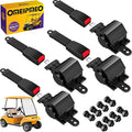 Golf Cart Seat Belt Kit, Retractable Golf Cart Seat Lap Belt Non-Slip, Soft Padding, One Click Fastening, Universal Front and Rear Golf Cart Seat Belts for Club Car EZGO Yamaha Go-Kart ATV UTV
