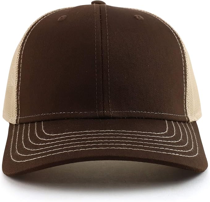 Armycrew Oversize XXL Low Profile Two Tone Mesh Back Trucker Baseball Cap