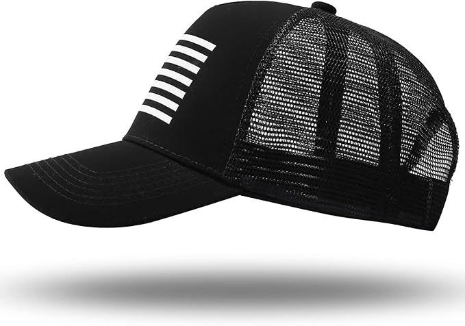 American Flag Trucker Hat - Snapback Hat, Baseball Cap for Men Women - Breathable Mesh Side, Adjustable Fit - for Casual Wear