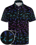 Golf Polo Shirts for Men Funny Print Short Sleeve Golf Shirts Performance Golf Polos