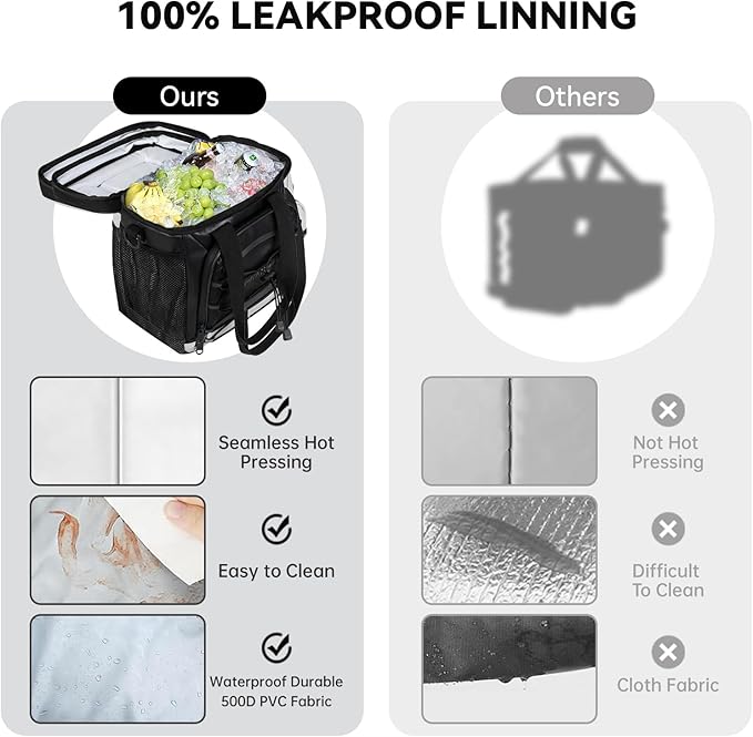 MORXPLOR Golf Cart Cooler with Magnetic Lid 12-Can Insulated Soft Cooler Bag Collapsible for Golf Cart,Golf Accessories,Lunch Camping Cooler Insulated Lunch Bag with Adjustable Shoulder Strap