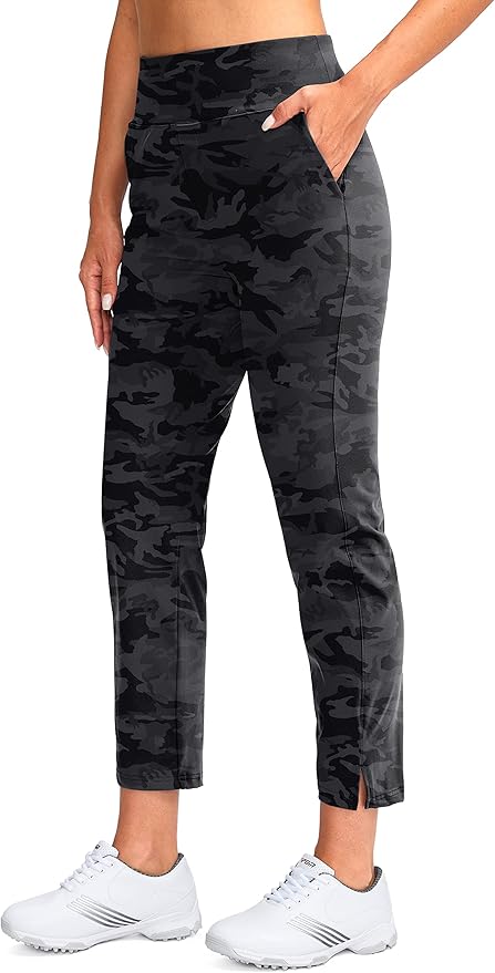 YYV Women's Golf Pants Stretch Work Ankle Pants High Waist Dress Pants with Pockets for Yoga Business Travel Casual