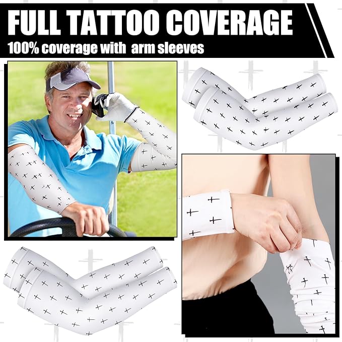 6 Pairs Faith Cross Arm Sleeves Baseball Arm Sleeves Youth Jesus Christian Gifts Bulk for Basketball Accessories