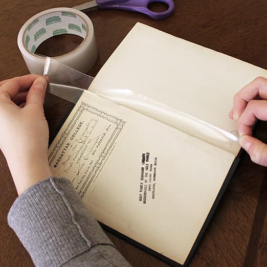 BookGuard 1.5 Inch Transparent Bookbinding Tape, Stretchable and Clear - Image 4